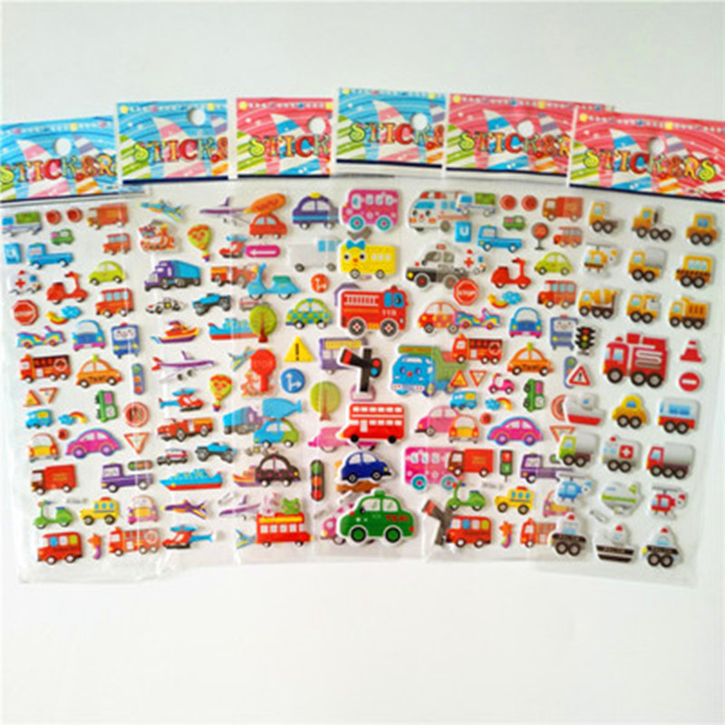 6pcs 만화 소방관 자동차 스티커 어린이 교육 장식  - Heavy Equipment Stickers 리뷰 및 가격